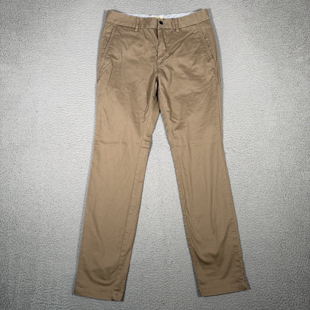 Perk Clothing Pants Mens 30x32 Brown Slim Fit Stretch Chino Casual Preppy Logo
